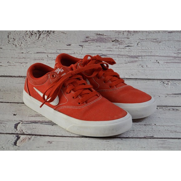 Nike SB Canvas Skateboarding Shoes Big Kids Size 4.5 Red Pre-Owned - Picture 1 of 10
